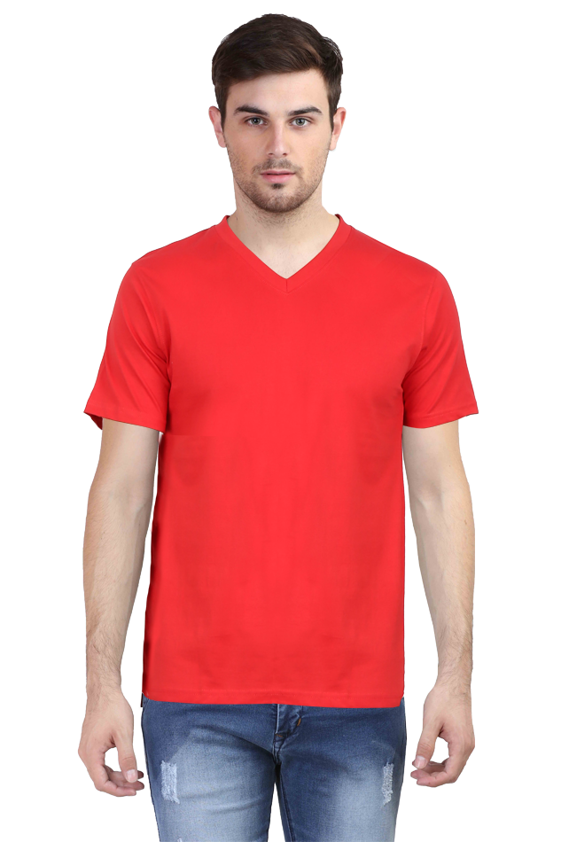 Male Cotton V-Neck T-Shirt - Celebrassence