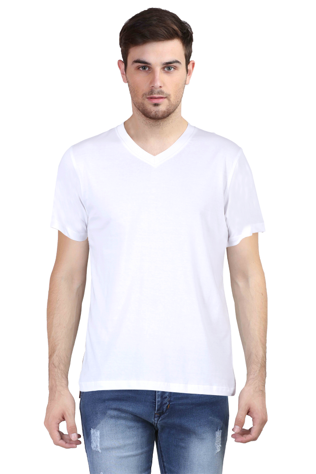 Male Cotton V-Neck T-Shirt - Celebrassence