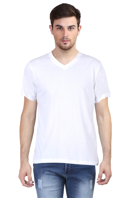 Male Cotton V-Neck T-Shirt - Celebrassence