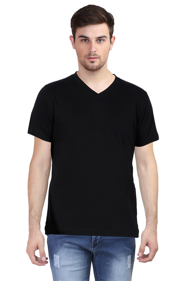 Male Cotton V-Neck T-Shirt - Celebrassence