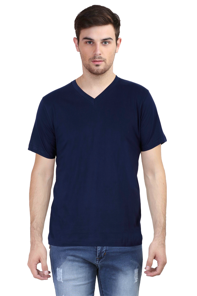 Male Cotton V-Neck T-Shirt - Celebrassence